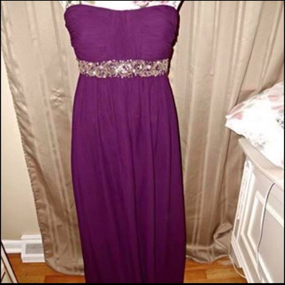 David’s Bridal Long Purple Prom Gown